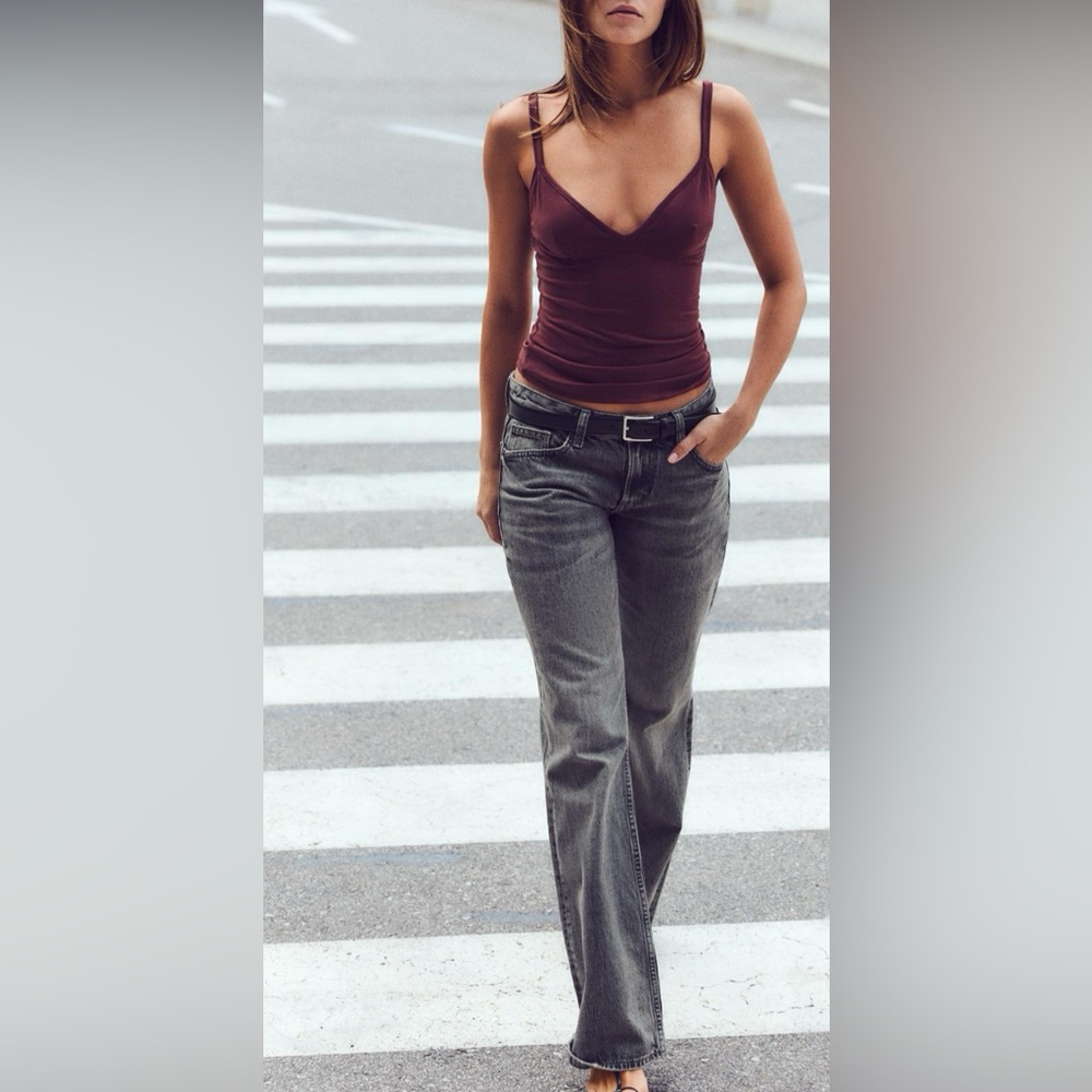 Medium Blue Gray Straight Leg Jeans